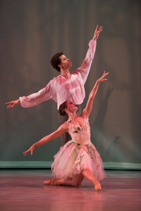 Ballet Palm Beach dancers strike an elegant pose in “Talisman.”